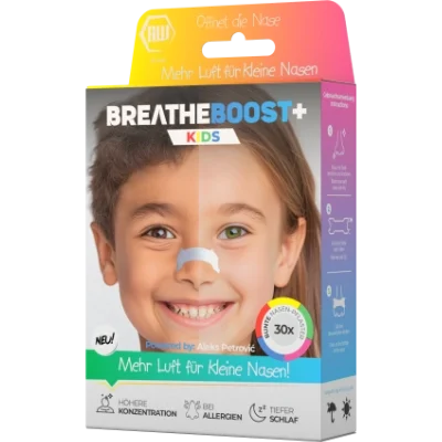 breatheboost+ KIDS Nasenpflaster  -bunte Nasenpflaster- (30er Box)
